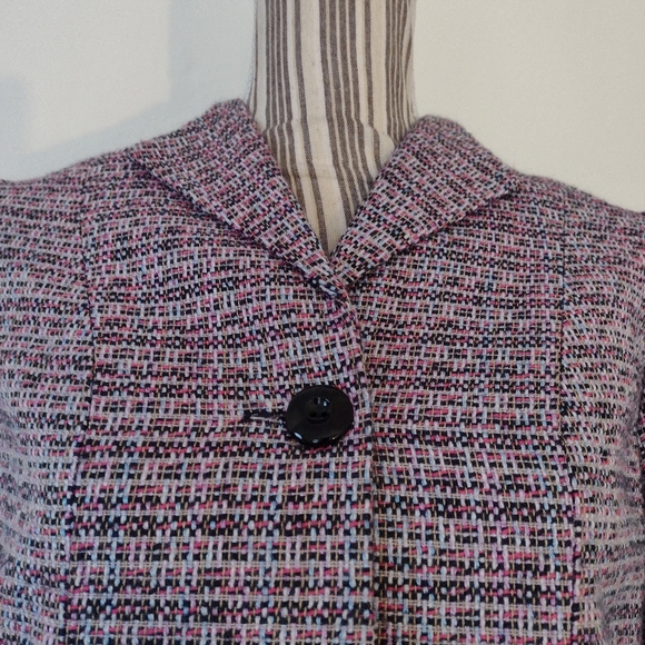 Sag Harbor Vintage Pink Tweed One Button Blazer Jacket Size 6 Petite - Picture 8 of 12